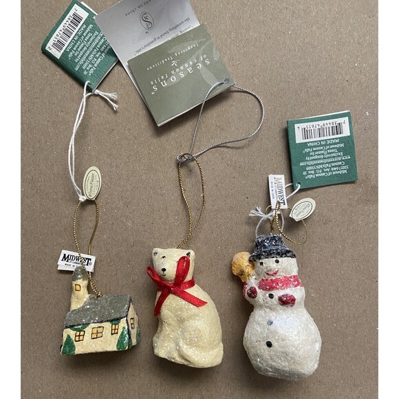 Seasons of Cannon Falls Teena Flanner Signed Christmas Ornaments Mini Set of 3 - Picture 6 of 6